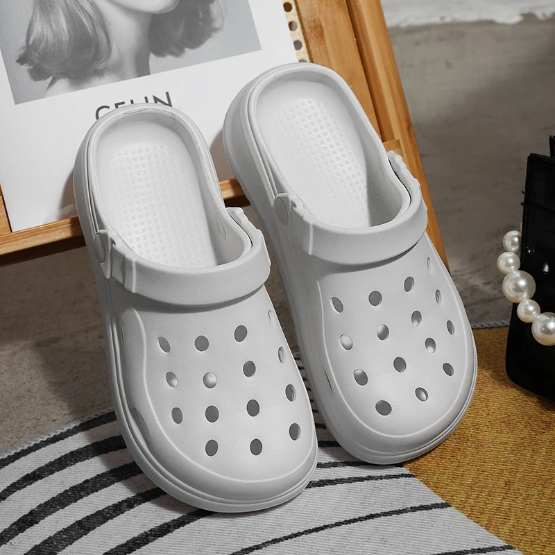 Hollow Out Closed Toe Summer Sandals Women 2024 Thick Bottom Platform Sandals Woman Solid Color Non-slip Soft Sole Beach Shoes - Image 3