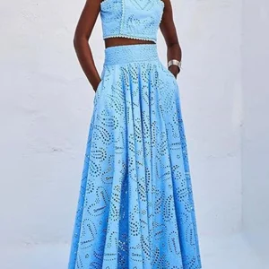Women 2 Piece Outfits Summer Cropped Tank Top Maxi Skirts Outfit Casual Holiday Elegant Two-Piece Set Vacation Outfits