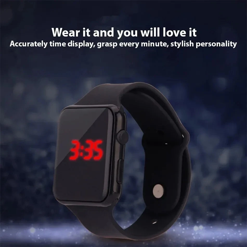 Simple Digital Watch for Men Women Fashion Sport LED Electronic Watch Black Silicone Wristband Casual Mens Watch Reloj Hombre - Image 5