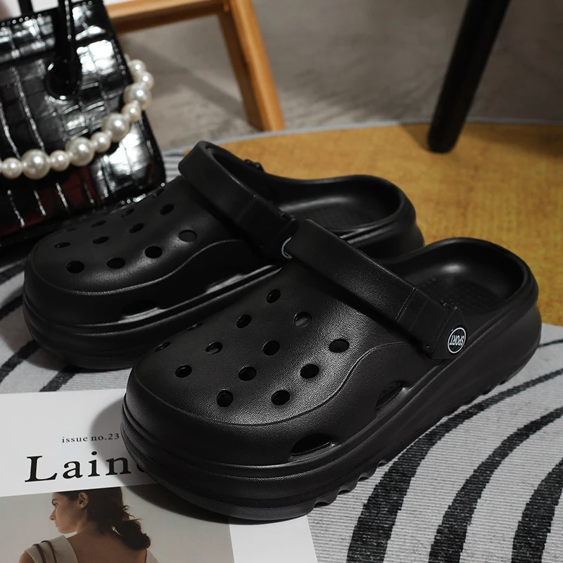 Hollow Out Closed Toe Summer Sandals Women 2024 Thick Bottom Platform Sandals Woman Solid Color Non-slip Soft Sole Beach Shoes - Image 5