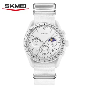 SKMEI 9392 Quartz Chronograph Watches Men Women Date 30M Waterproof Sport Wristwatch Fashion Nylon Strap Watch Gifts reloj mujer