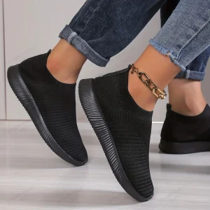 Women's Shoes Lightweight Breathable Mesh Slip-On Sneakers Black White Sport Running for Casual Party Fashion Ladies Shoes