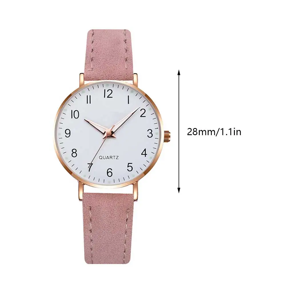 Women Glow in The Dark Round Dial Wrist Watch Leather Strap Retro Quartz Watch Designer Wrist Watches for Casual Daily Office - Image 5